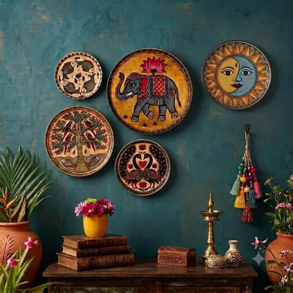 Madhubani_Tales_Wall_Plates_Set_of_5