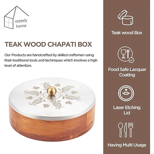 Teak_Wood_Floral_Lazer_Etched_Lid_Roti_Box_With_Golden_Knob