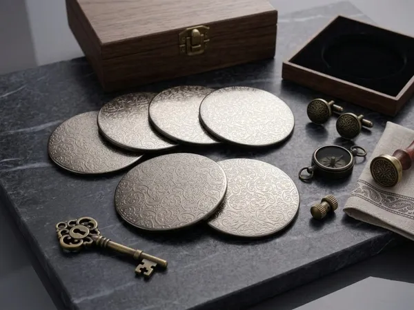 Premium_Brass_Embossed_Floral_Pattern_Round_Coasters_Set_of_6