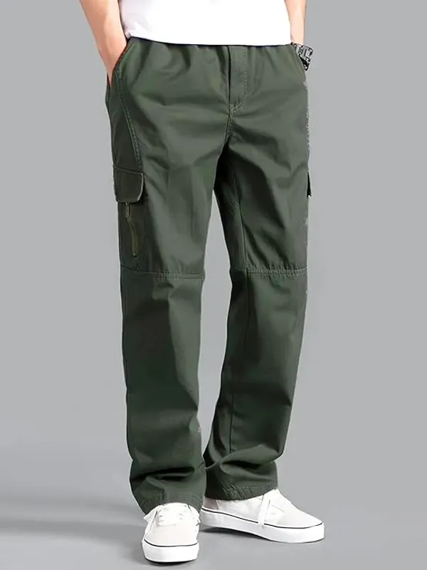 Green_Cotton_Cargo_Pants_For_Men