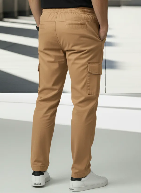Khaki_Cotton_Cargo_Joggers_For_Men