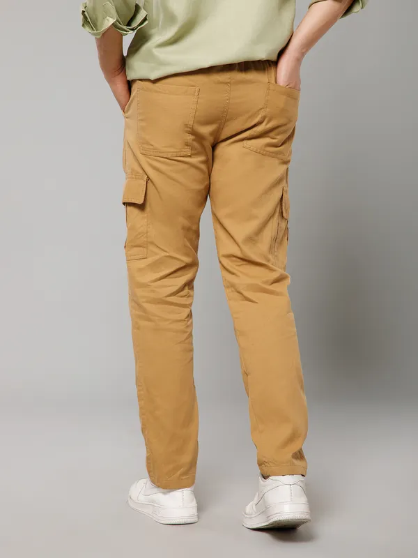 Khaki_Cotton_Cargo_Pants_For_Men