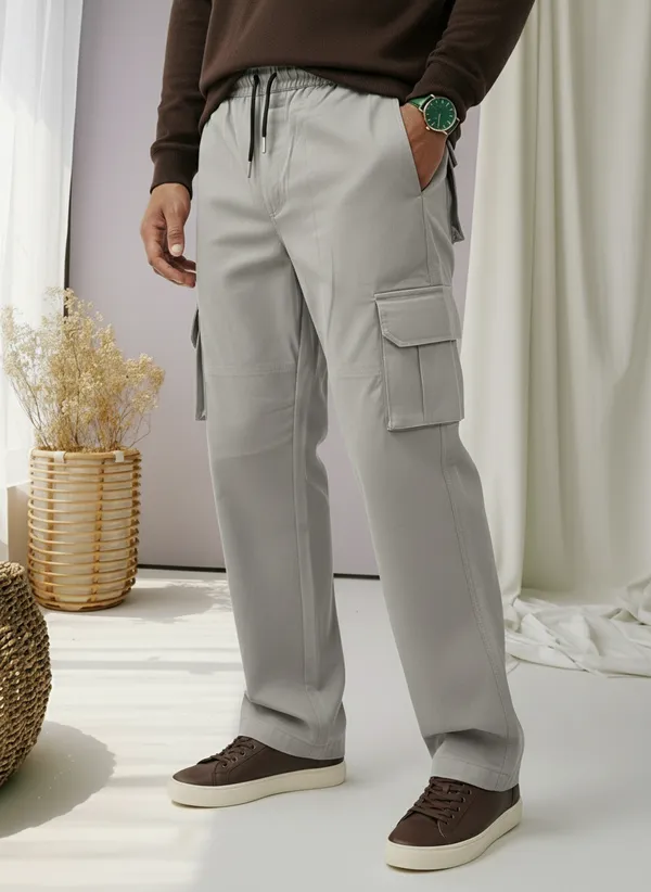 Grey_Cotton_Cargo_Pants_For_Men