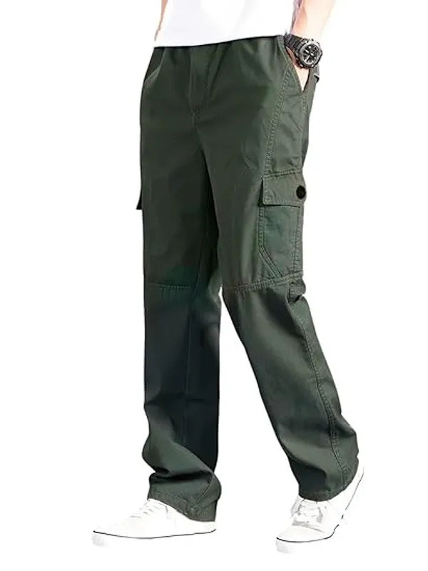 Green_Cotton_Cargo_Pants_For_Men