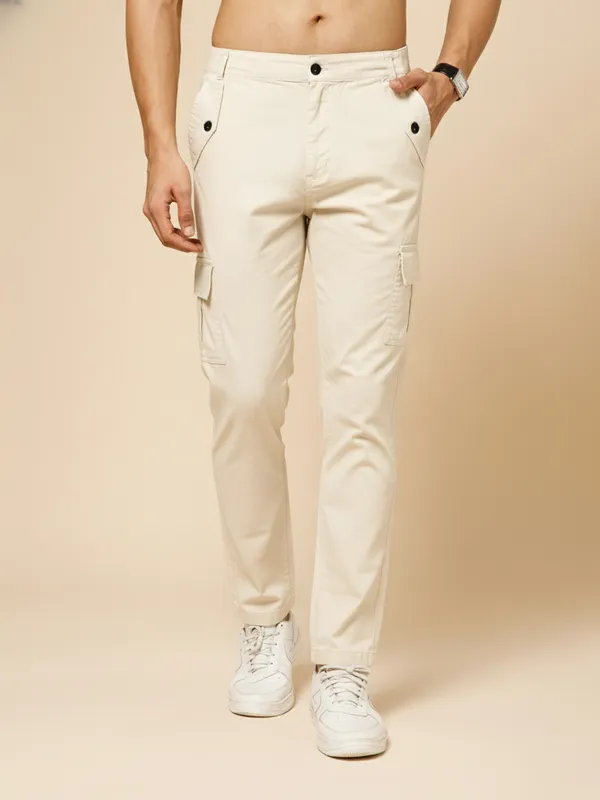 Beige_Cotton_Cargo_Pants_For_Men