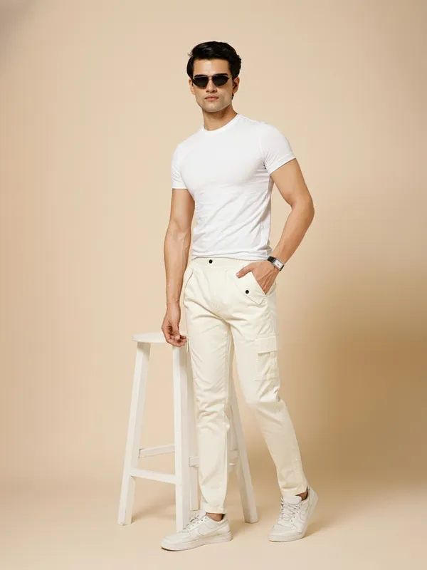 Beige_Cotton_Cargo_Pants_For_Men