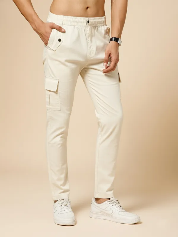 Beige_Cotton_Cargo_Pants_For_Men