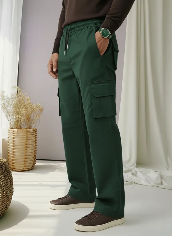 Green_Cotton_Cargo_Pants_For_Men