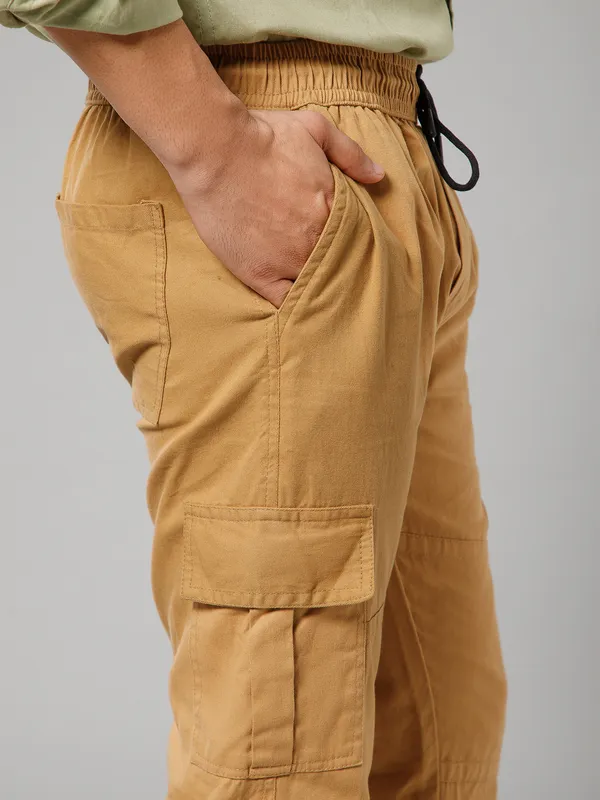 Khaki_Cotton_Cargo_Pants_For_Men