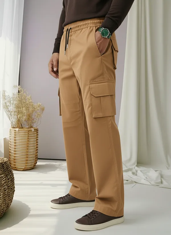 Brown_Cotton_Cargo_Joggers_For_Men