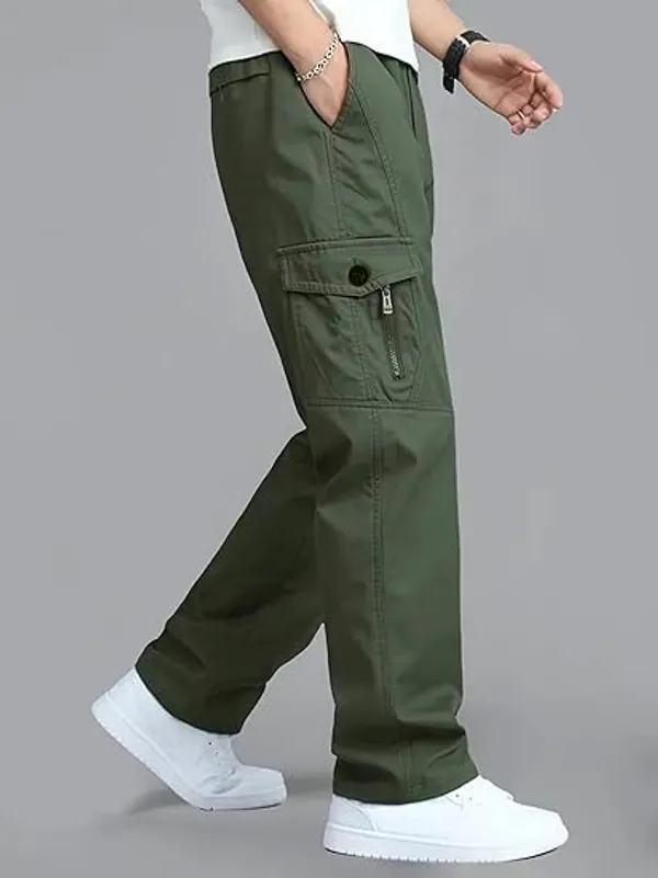 Green_Cotton_Cargo_Pants_For_Men