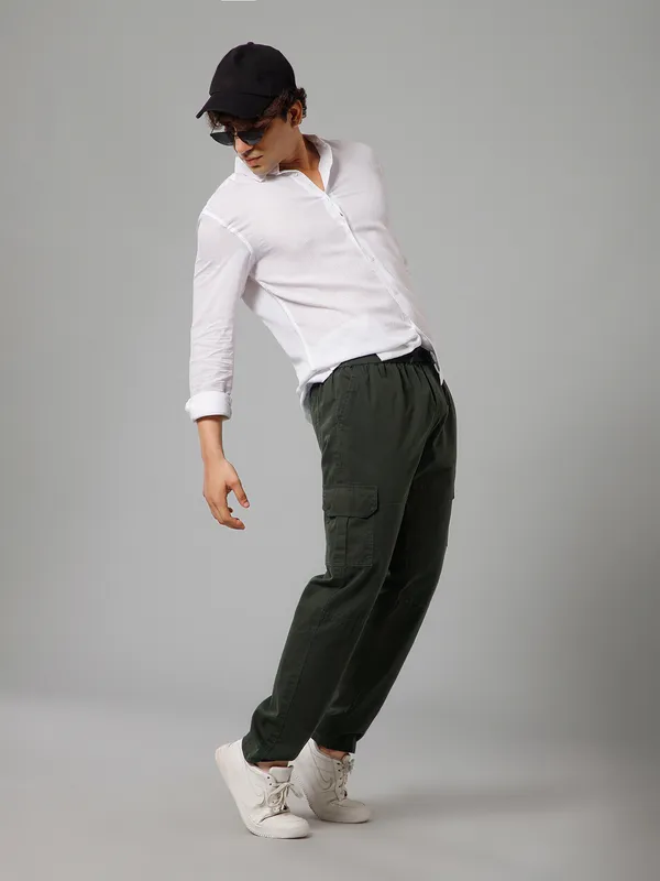 Green_Cotton_Cargo_Pants_For_Men