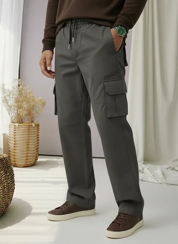 Dark_Grey_Cotton_Cargo_Pants_For_Men
