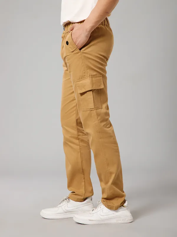 Khaki_Cotton_Cargo_Pants_For_Men