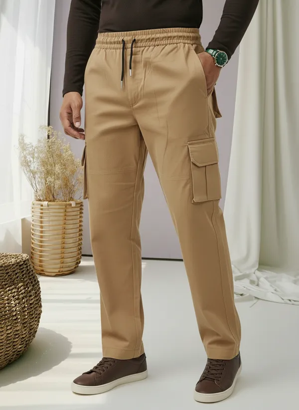 Brown_Cotton_Cargo_Joggers_For_Men