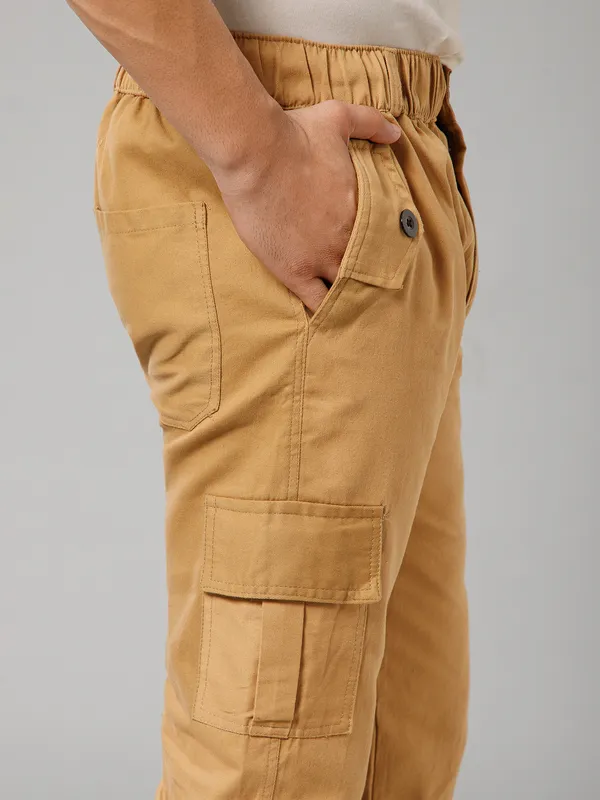 Khaki_Cotton_Cargo_Pants_For_Men