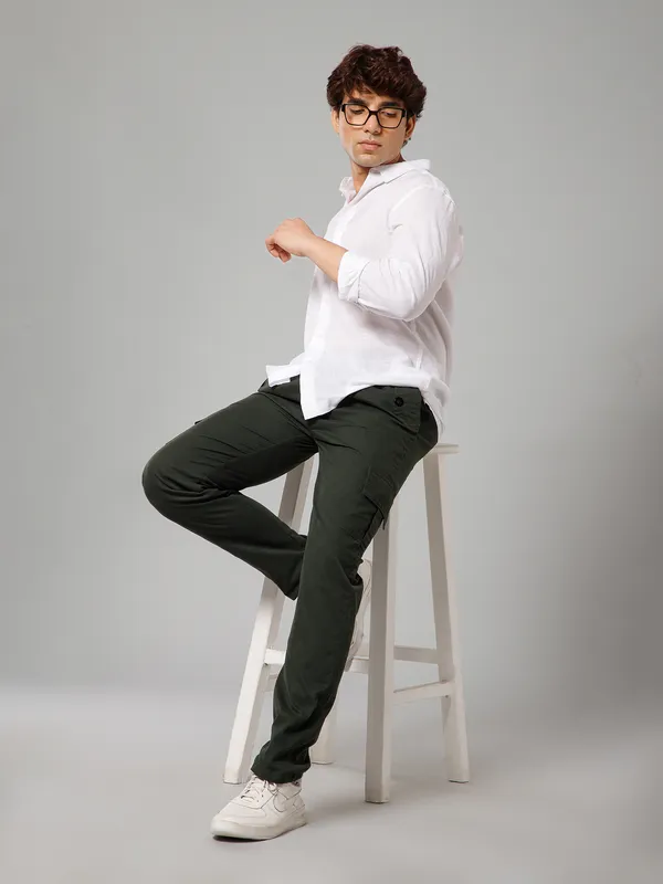 Green_Cotton_Cargo_Pants_For_Men