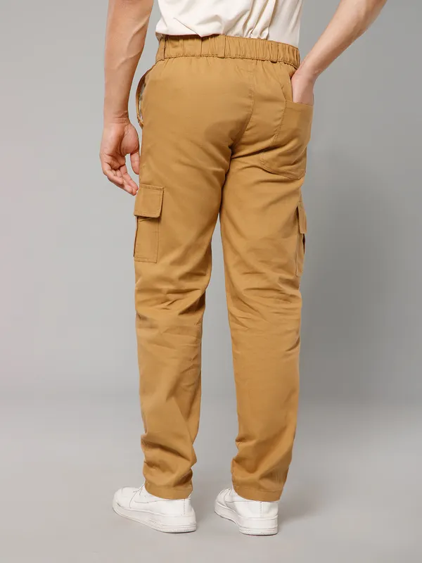 Khaki_Cotton_Cargo_Pants_For_Men