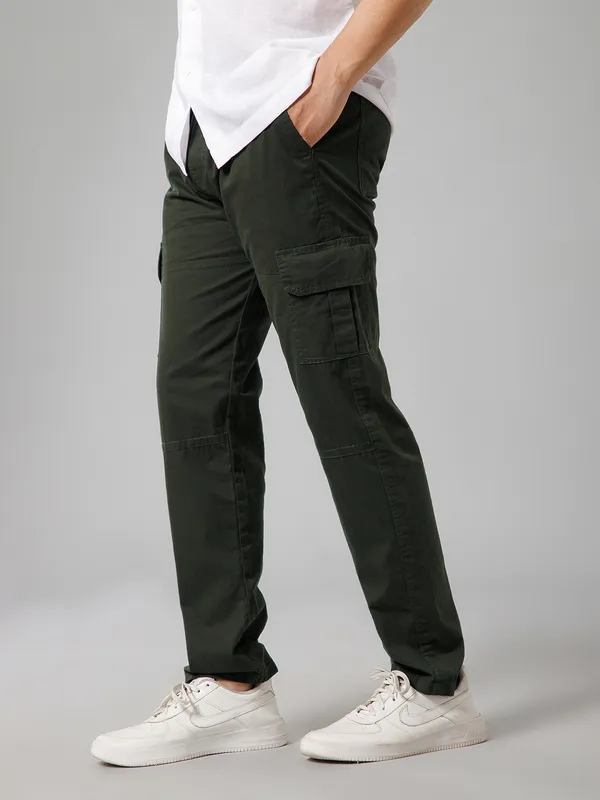 Green_Cotton_Cargo_Pants_For_Men