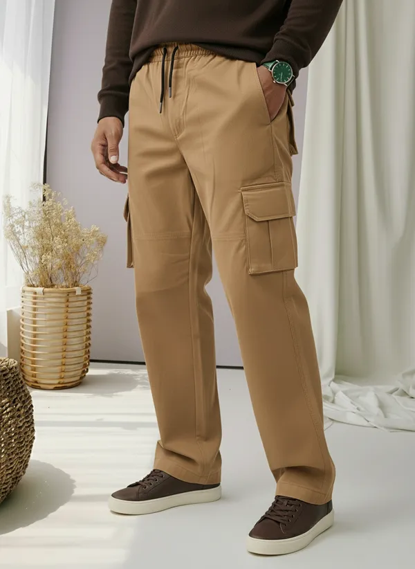 Brown_Cotton_Cargo_Joggers_For_Men