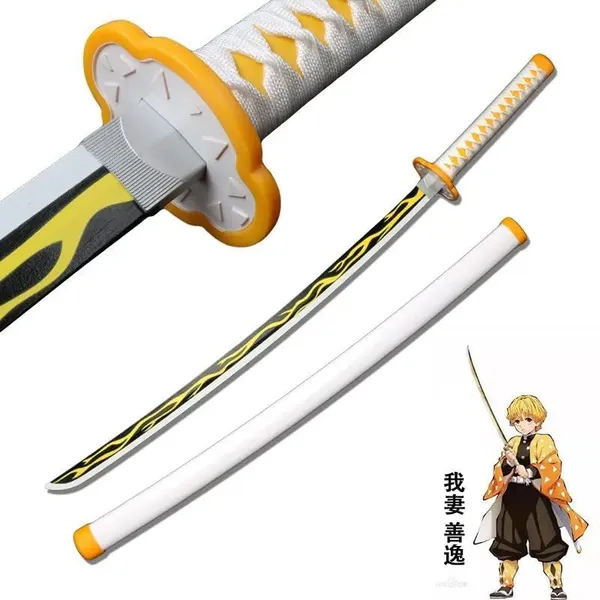 Demon_Slayer_Zenitsu_Wooden_Katana_100Cm_Anime_Sword_For_Cosplay_Display_Lightweight_Safe_Wooden_Nichirin_Blade_For_Kids_Teens_Collectors_For_Anime_Fans