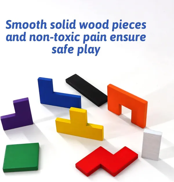 Multicolor_Wood_Tetris_Puzzle_Board_40_Pcs_For_Kids