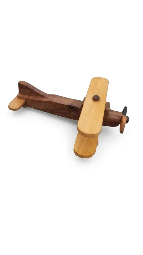 Brown_Handmade_Wooden_Airplane_Toy_For_Kids