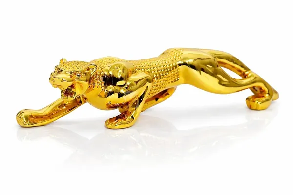 Polyresin_Modern_Gold_Panther_Leopard_Figurine_Showpiece