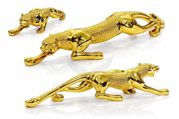 Polyresin_Modern_Gold_Panther_Leopard_Figurine_Showpiece