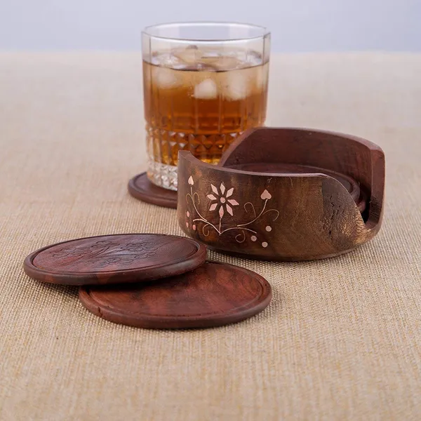 Wood_Round_Heat_Resistant_Anti-Slip_Tea_Coffee_Cup_Coaster_Set