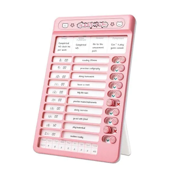 Daily_Routine_Checklist_Board_For_Kids_Adults_Reusable_Habit_Tracker_To_Do_Planner_Chore_Chart_With_Sliding_Buttons_For_Home_Study_Office_Motivation_Pink