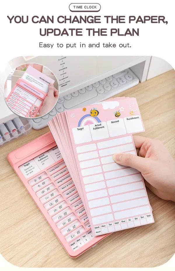 Daily_Routine_Checklist_Board_For_Kids_Adults_Reusable_Habit_Tracker_To_Do_Planner_Chore_Chart_With_Sliding_Buttons_For_Home_Study_Office_Motivation_Pink
