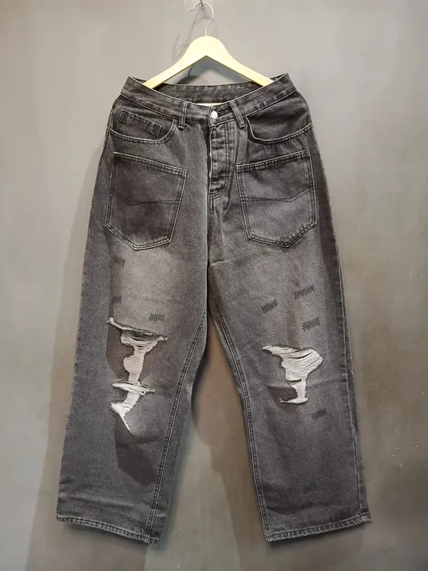 Black_Denim_Wide_Leg_Distressed_Jeans_For_Women
