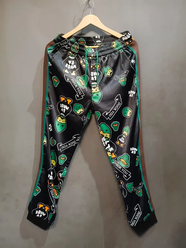 Multicolor_Satin_Duck_Print_Relaxed_Fit_Joggers_For_Men