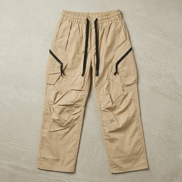 Beige_Cotton_Multi-Pocket_Tactical_Cargo_Pants_For_Men