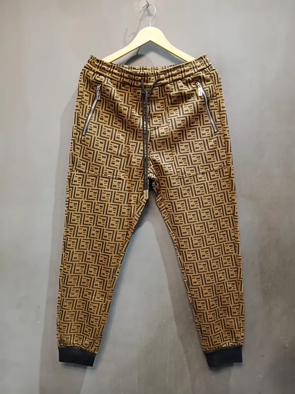 Brown_And_Black_Cotton_Geometric_Print_Jogger_Track_Pants_For_Men