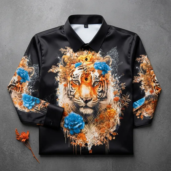 Multicolor_Satin_Tiger_Print_Full_Sleeve_Shirt_For_Men