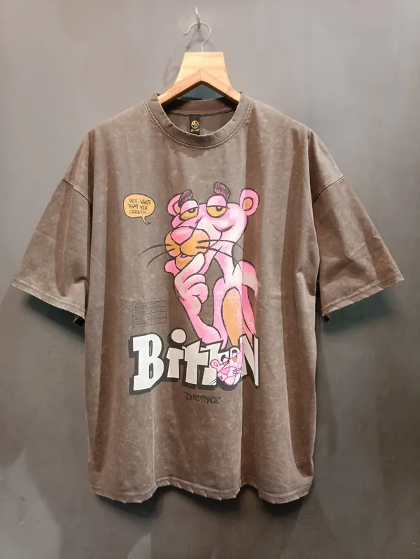 Brown_Cotton_Oversized_Graphic_Print_T-Shirt_For_Men