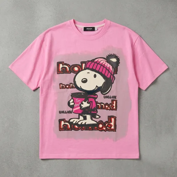 Pink_Cotton_Oversized_Snoopy_Graphic_T-Shirt_For_Women
