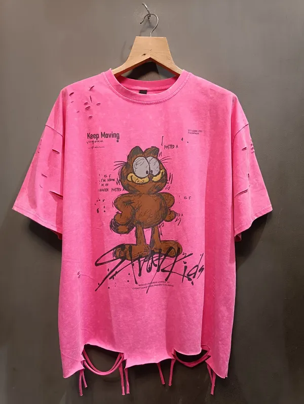 Pink_Cotton_Oversized_Garfield_Graphic_Print_T-Shirt_For_Men