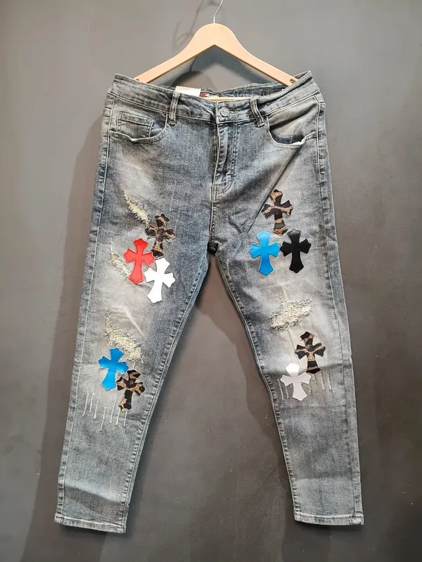 Blue_Denim_Slim_Fit_Distressed_Cross_Patch_Jeans_For_Men