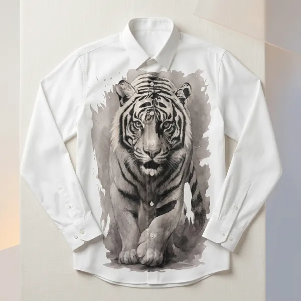 Multicolor_Cotton_Tiger_Print_Full_Sleeve_Shirt_For_Men