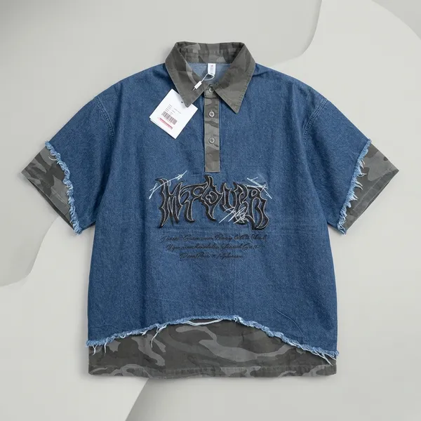 Blue_Denim_Oversized_Layered_Half_Sleeve_T-Shirt_For_Men