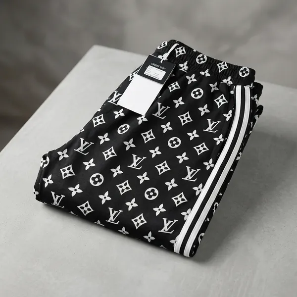 Black_And_White_Cotton_Monogram_Print_Track_Pants_For_Men