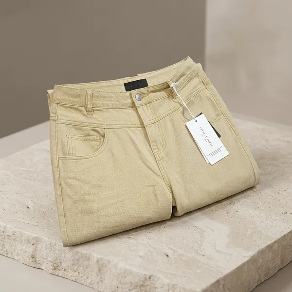Beige_Cotton_Straight_Fit_Cropped_Pants_For_Women