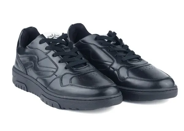 Black_Vegan_Leather_Lace-Up_Casual_Shoes_For_Men