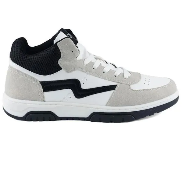 White_&_Black_Vegan_Leather_High-Top_Sneakers_For_Men