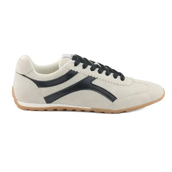 White_&_Black_Vegan_Leather_Sports_Sneakers_For_Women