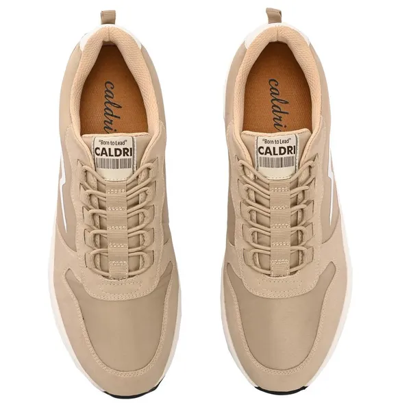 Beige_Vegan_Leather_Casual_Running_Shoes_For_Men