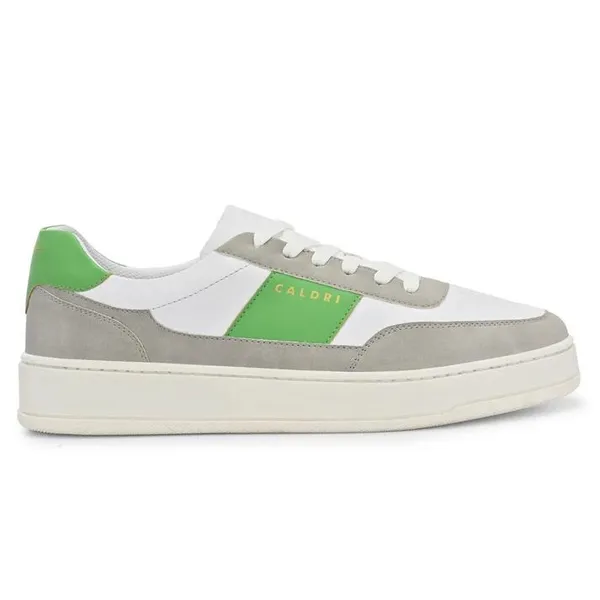 White_Grey_Green_Vegan_Leather_Casual_Sneakers_For_Men